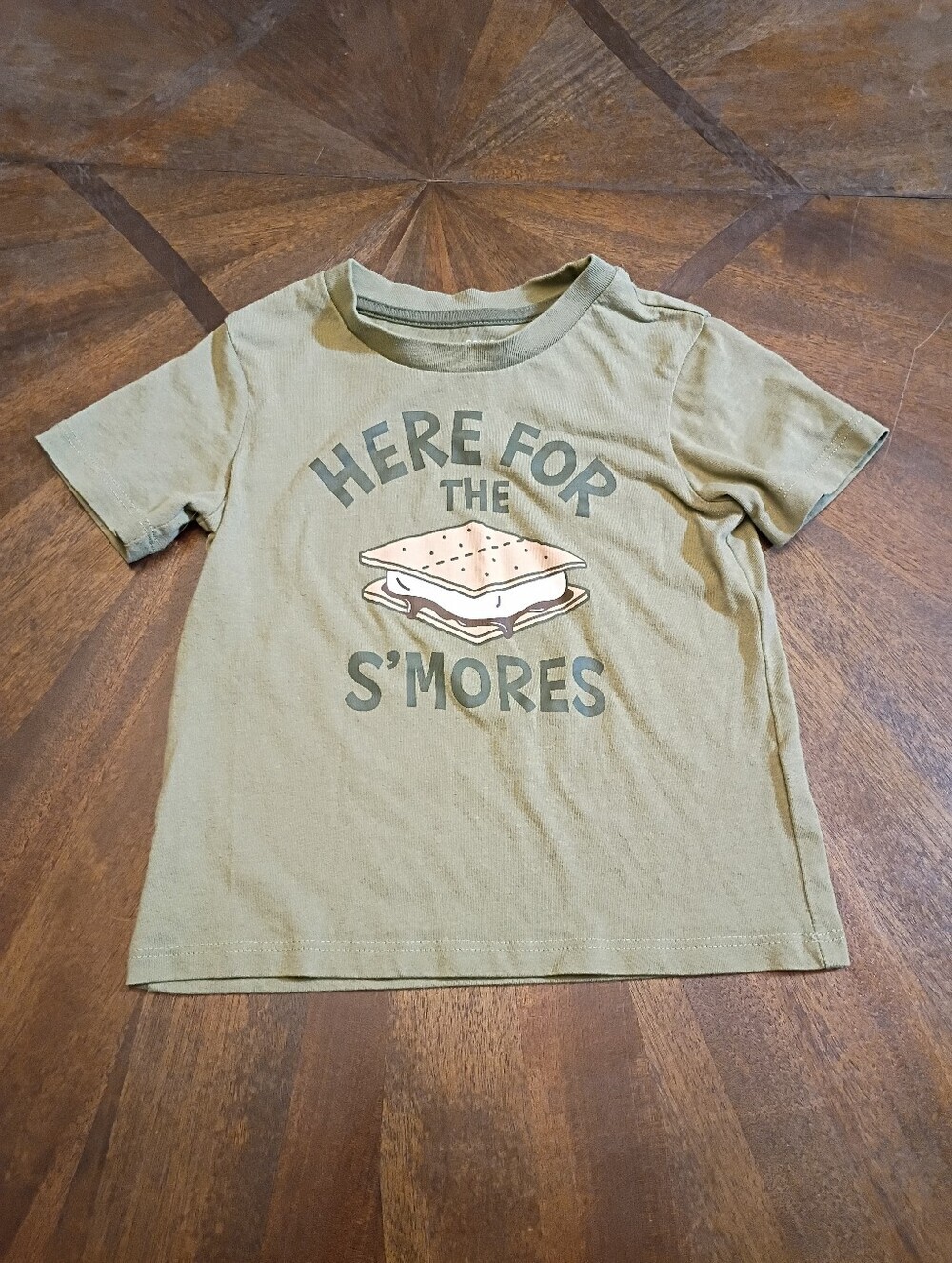 Falls Creek Kids Here for the S’mores Graphic Tee Toddler 24M Olive Green Campin